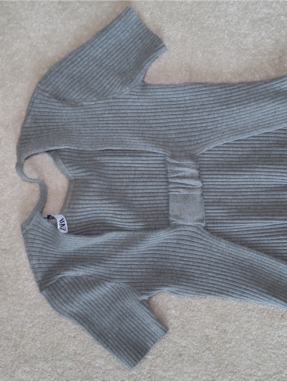 Zara Ribbed Crop Top - Gray - Picture 2 of 2
